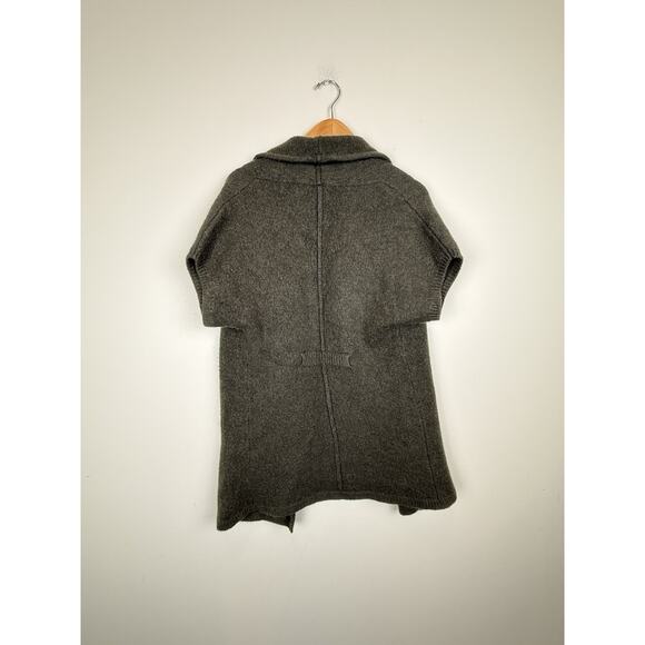 Vince Short Sleeve Wool Cardigan Sweater Dark Green Sz Medium Minimalist - Picture 5 of 8